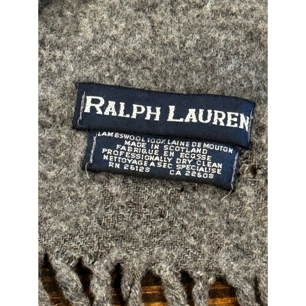 Ralph Lauren Polo Bear Scarf Grey Fair Lambswool Made Scotland Cheerleader Flaw* - Picture 3 of 6